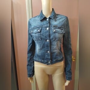 Bluet women's denim jean distressed Western jacket size medium